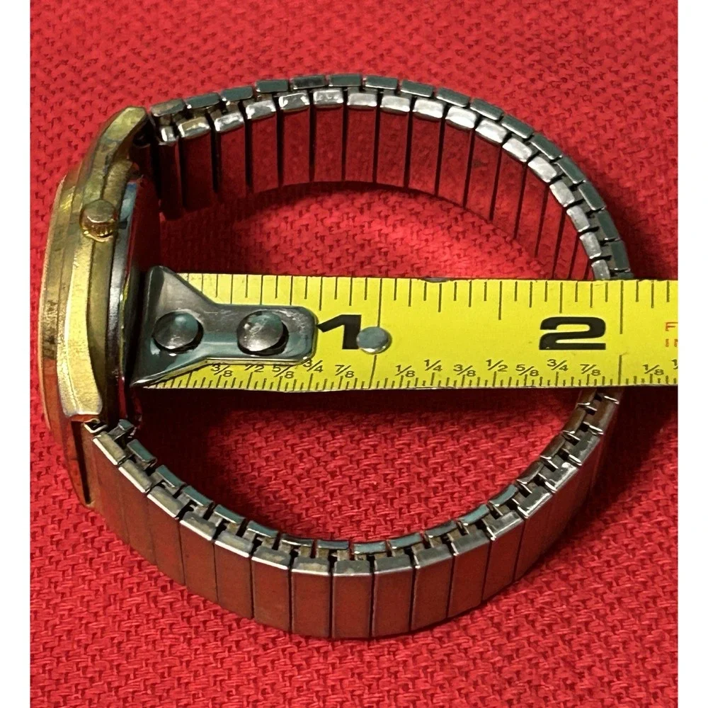 Vintage McGregor Japan Quartz Watch Men Gold Tone Date Stretchable New Battery